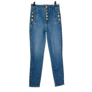J. Brand Natasha Crop Skinny Jeans Womens Size 24 Pioneer Blue Slim Mid Rise